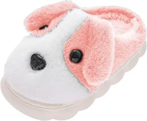 Memory Foam Dog Slipper For Toddler Baby Boys Girls Fuzzy Ear Ankle Shoes Winter Comfy House Shoes Ankle Non Slip