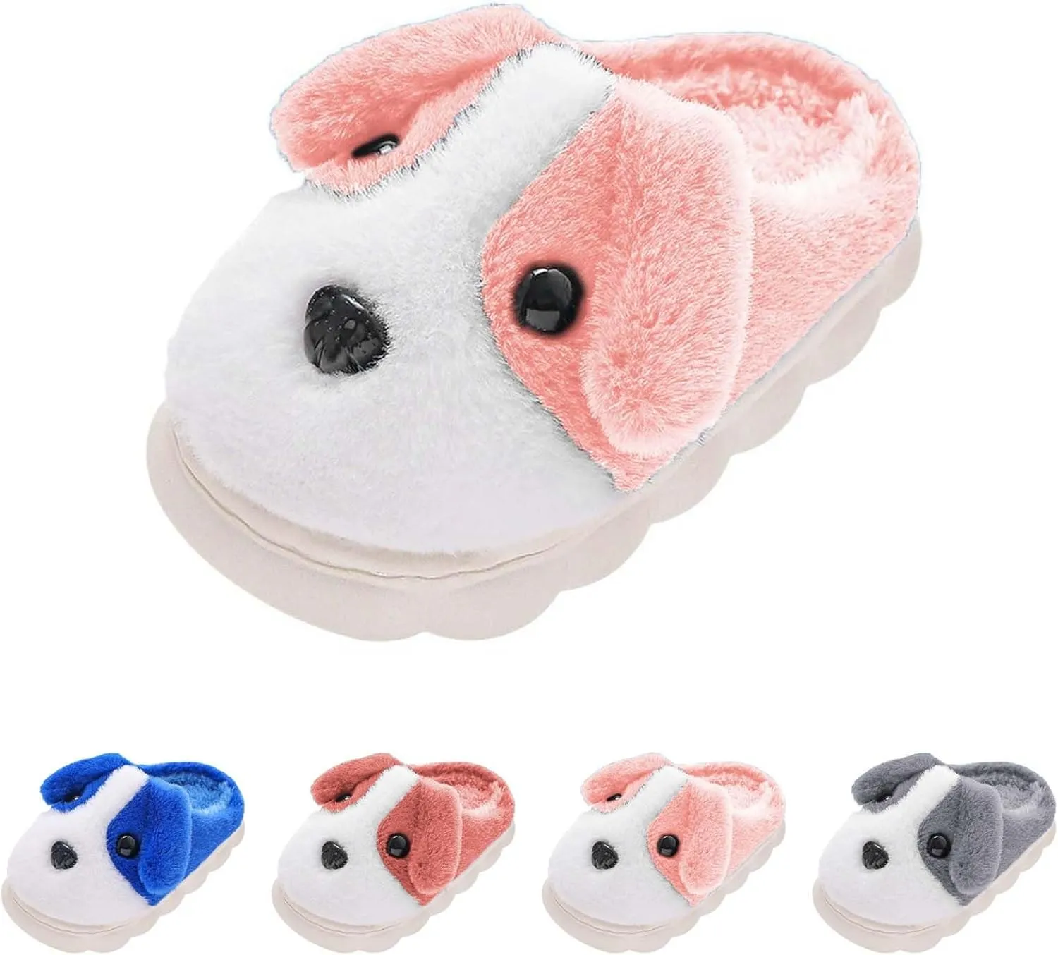 Memory Foam Dog Slipper For Toddler Baby Boys Girls Fuzzy Ear Ankle Shoes Winter Comfy House Shoes Ankle Non Slip