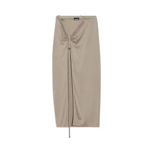 Midi Skirt Jacquemus La Jupe Pareo Croissant Light Khaki