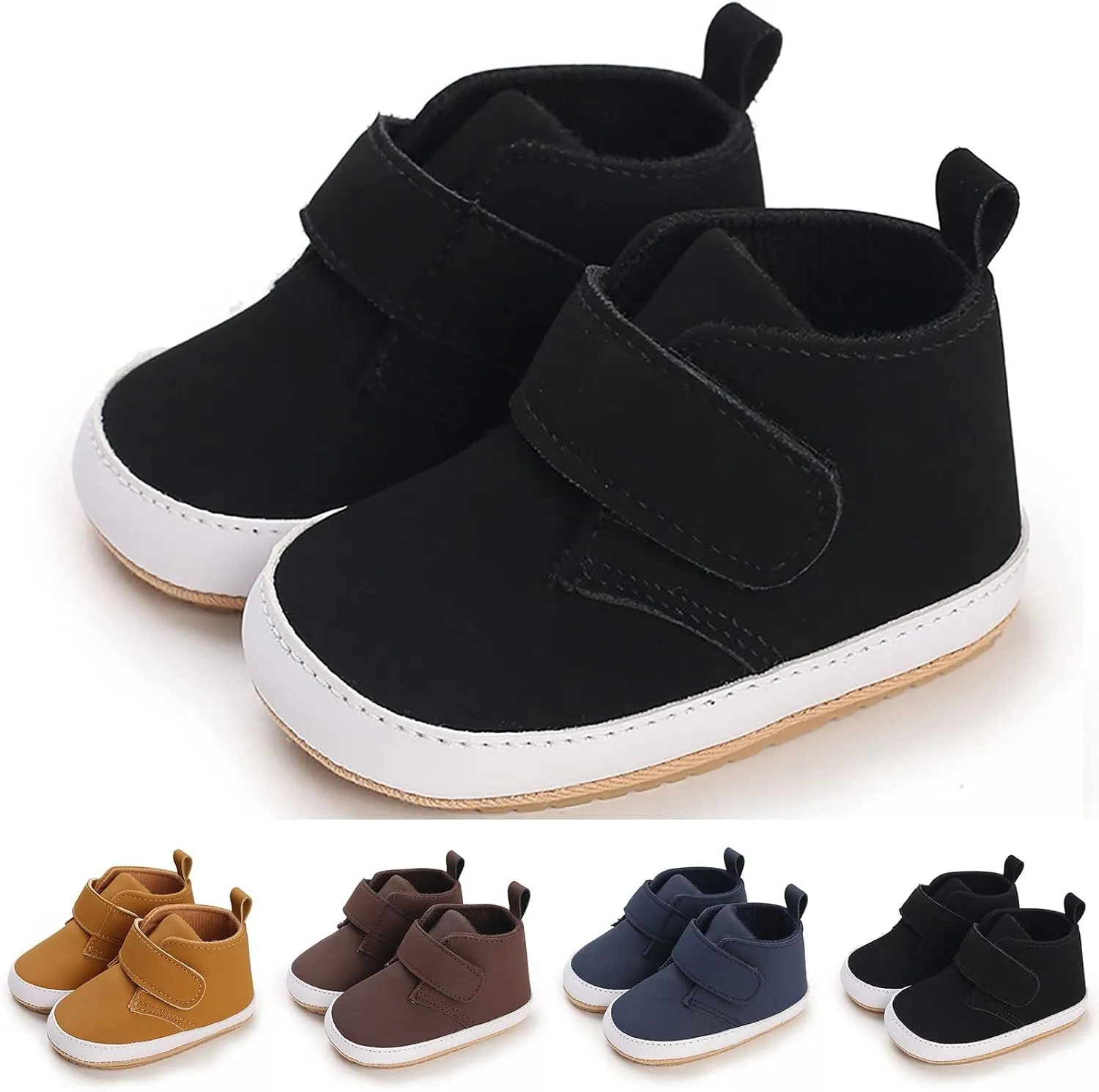 Newborn Baby Boys Girls Prewalker Shoes Soft Rubber Sole Infant Sneakers Fashion High-Top Non-Slip Baby Girl Casual