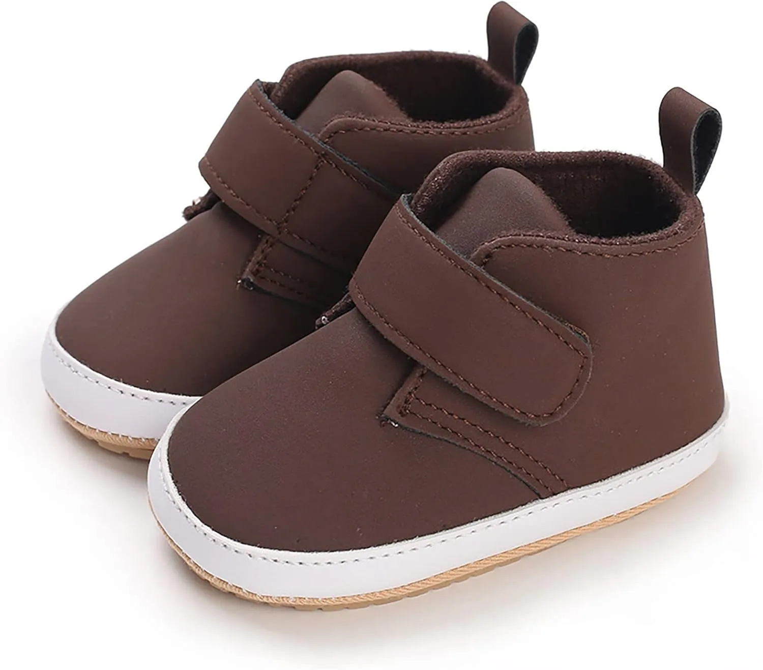 Newborn Baby Boys Girls Prewalker Shoes Soft Rubber Sole Infant Sneakers Fashion High-Top Non-Slip Walking Shoes