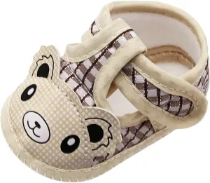 Newborn Baby Girls Cartoon Prewalker Soft Sole Sandals Single Shoes Shoes with Wheels