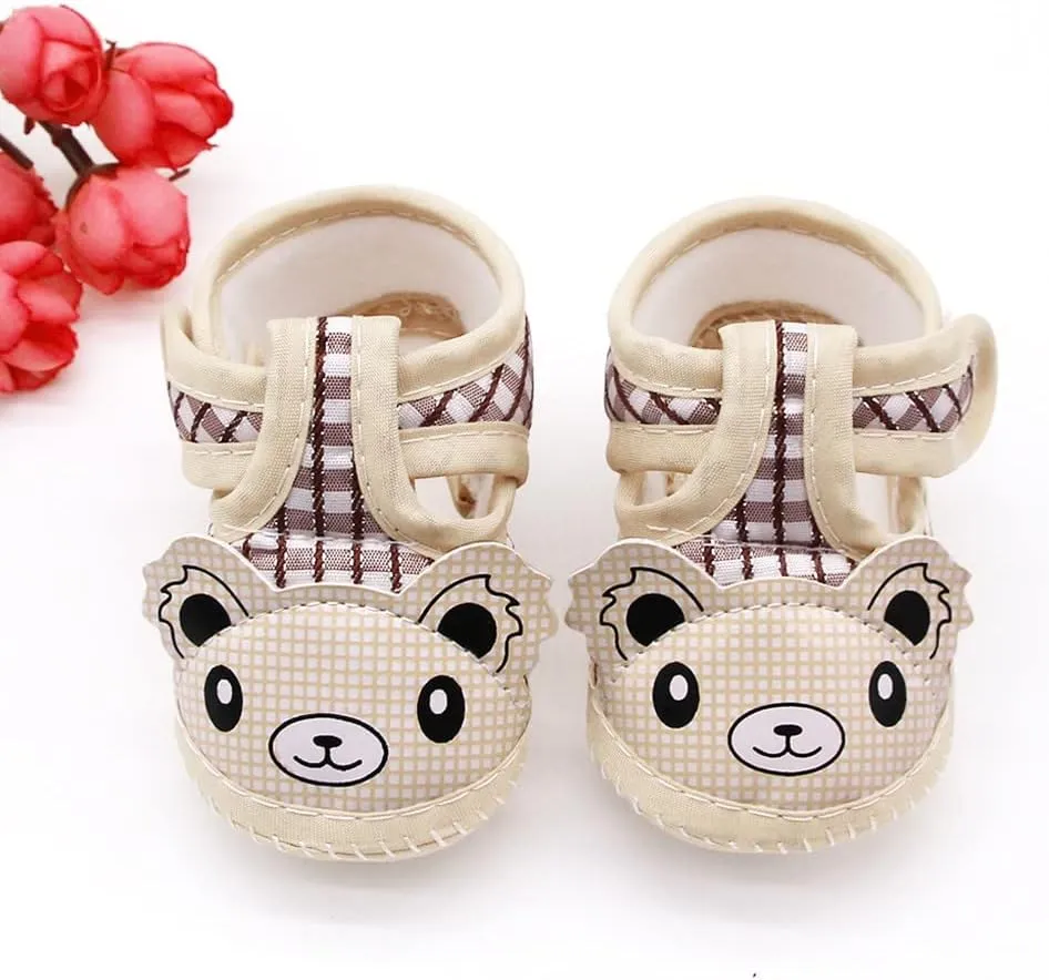Newborn Baby Girls Cartoon Prewalker Soft Sole Sandals Single Shoes Shoes with Wheels