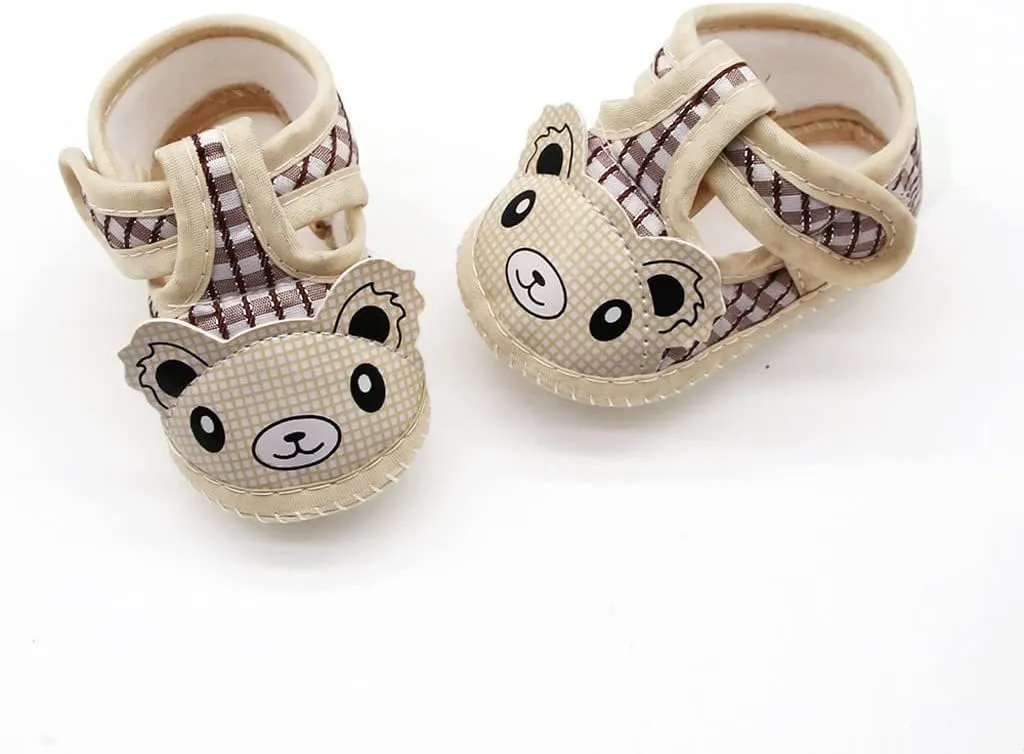 Newborn Baby Girls Cartoon Prewalker Soft Sole Sandals Single Shoes Shoes with Wheels
