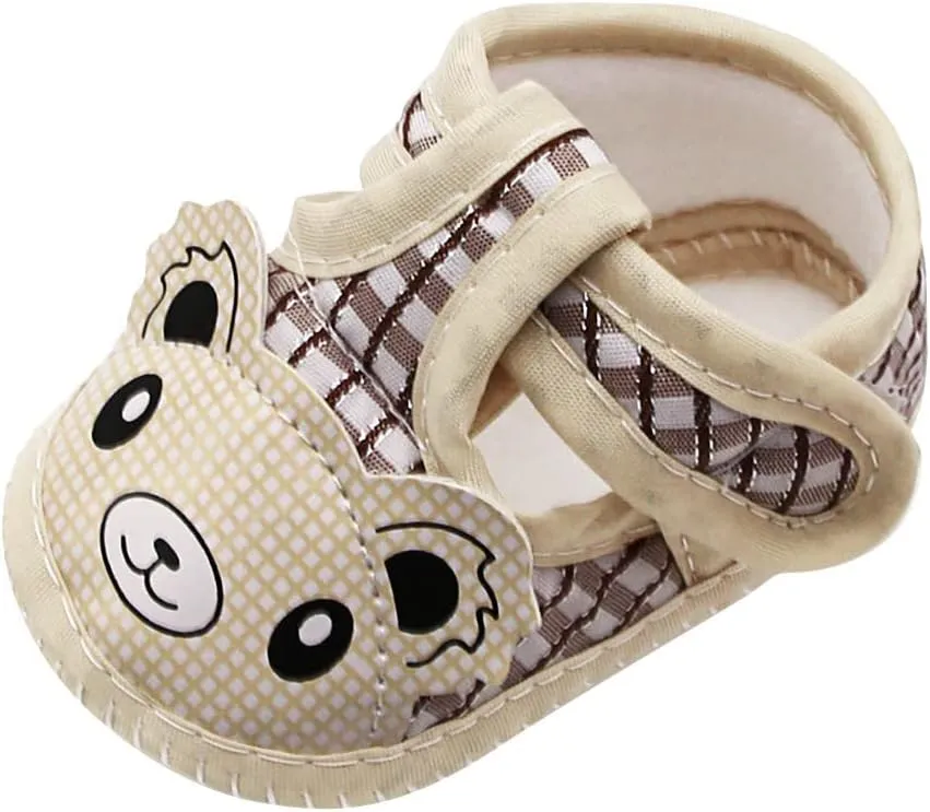 Newborn Baby Girls Cartoon Prewalker Soft Sole Sandals Single Shoes Shoes with Wheels