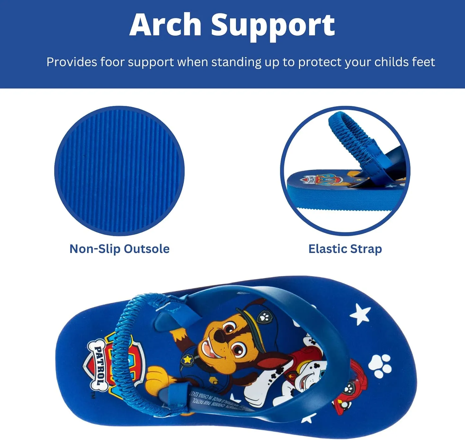 Nickelodeon Girls Boys character flip flops sandals kids water shoes - Paw Patrol Blues Clues Baby Shark - thong beach slides summer slip on quick dry toddler little kid
