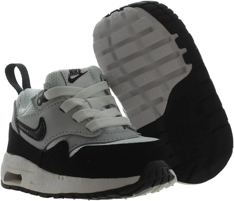 Nike Air Max 1 EasyOn Baby/Toddler Shoes (DZ3309-111, White/Dark Team Red Heather/Pure Platinum)