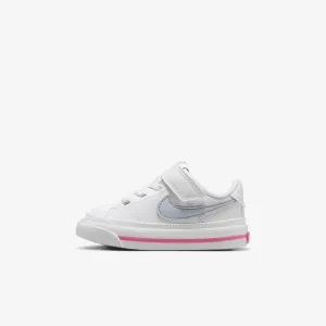 Nike Court Legacy Baby/Toddler Shoes (DA5382-121, White/Pinksicle/Light Armory Blue) Size 2