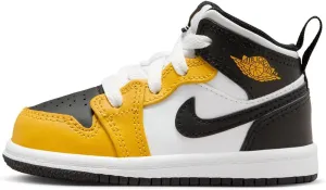 Nike Jordan 1 Mid Baby/Toddler Shoes (DQ8425-701, Yellow Ochre/White/Yellow Ochre/Black) Size 6