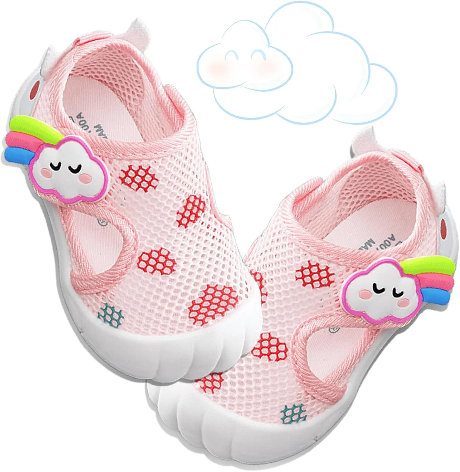 Non-Slip Baby Breathable Shoes for Spring and Summer Indoor Non-Slip Thin Toddler Shoes Lightweight Mesh Baby Soft Sole Sandals