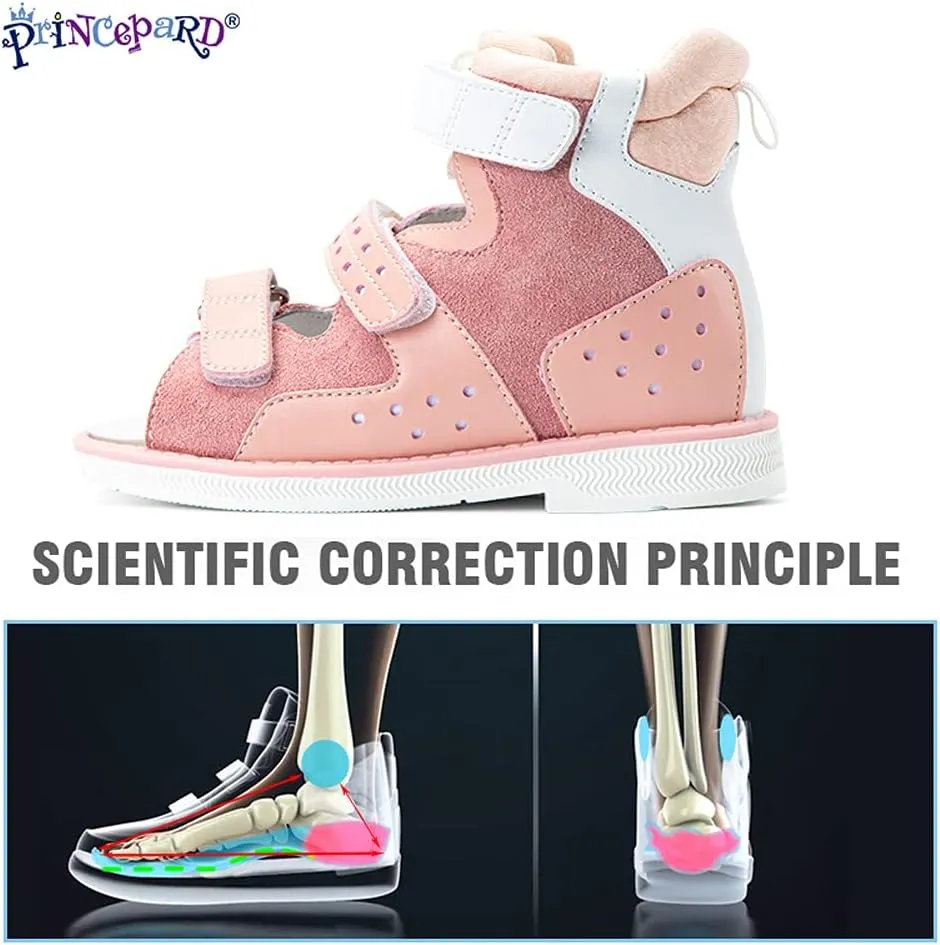 Orthopedic Corrective sandals for Boys and Girls, Children's Open-toe Summer Shoes for Toddlers Flat Feet, High Back with Ankle Support, Non-slip Soles