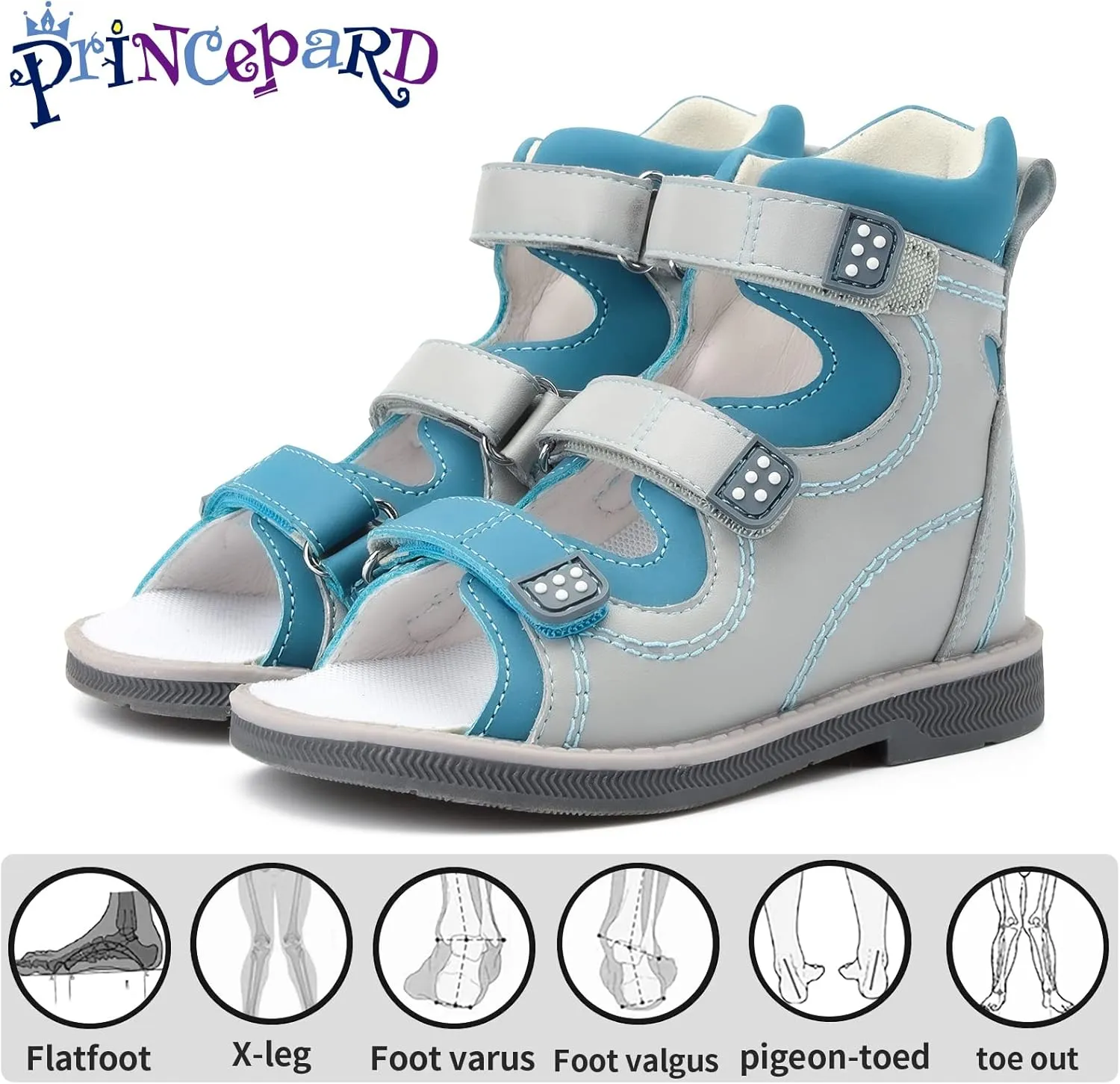 Orthopedic Corrective Sandals for Kids,Children Summer High Top Shoes for Girls and Boys with Arch and Ankle Support,Anti-slip Soles