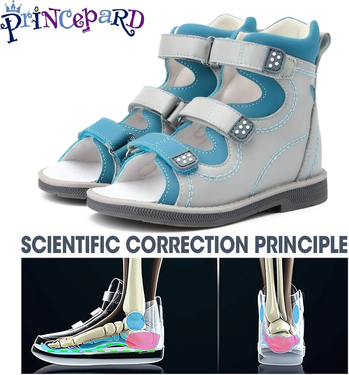 Orthopedic Corrective Sandals for Kids,Children Summer High Top Shoes for Girls and Boys with Arch and Ankle Support,Anti-slip Soles