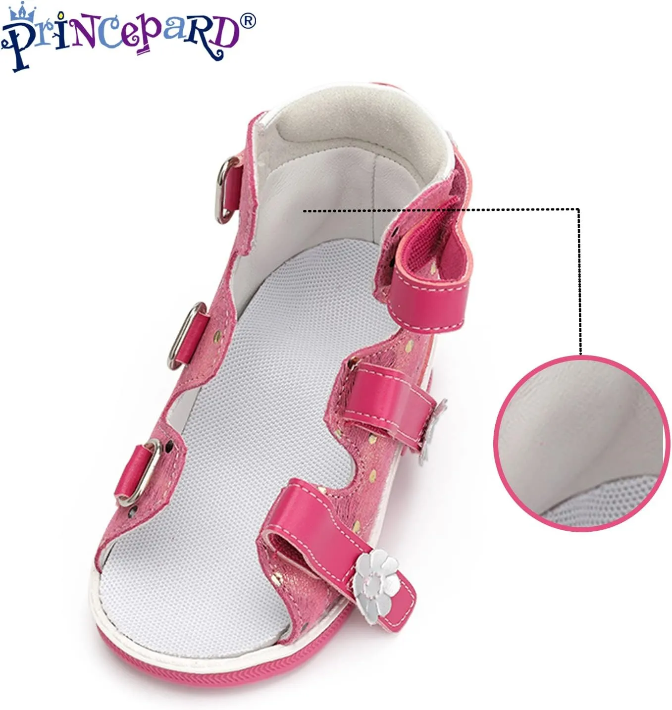 Orthopedic Sandals for Kids with High Back,Girls Corrective Shoes with Ankle and Arch Support