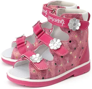 Orthopedic Sandals for Kids with High Back,Girls Corrective Shoes with Ankle and Arch Support