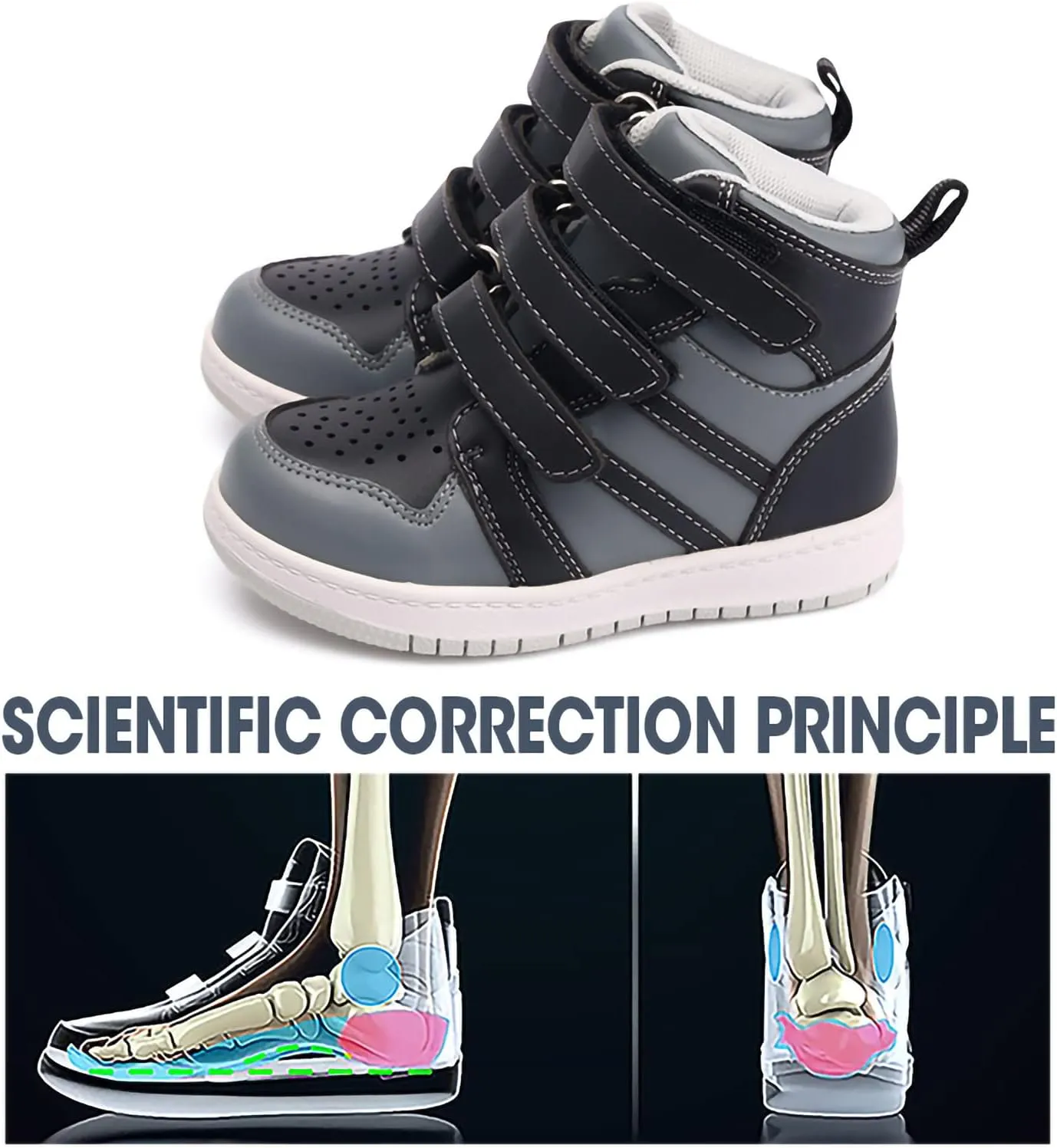 Orthopedic Shoes for Kids and Toddlers,Arch and Ankle Support Boots for Girls & Boys to Correct Foot Problems,Anti-Slip Soles
