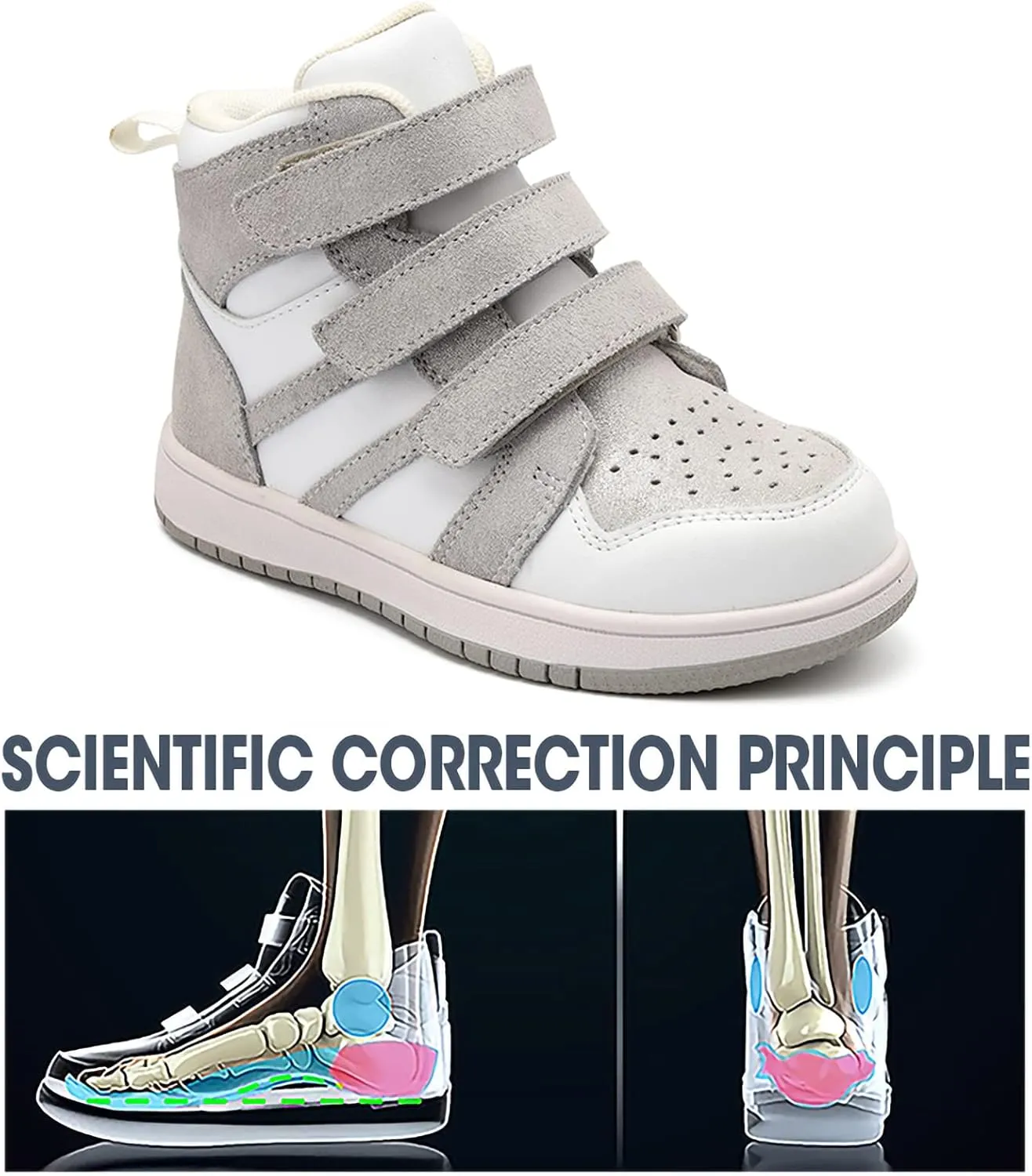 Orthopedic Shoes for Kids and Toddlers,Arch and Ankle Support Boots for Girls & Boys to Correct Foot Problems,Anti-Slip Soles