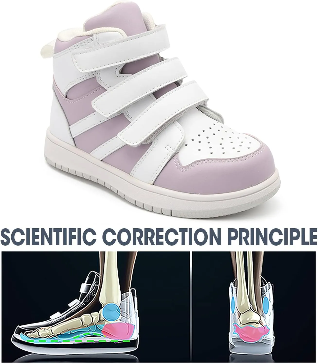 Orthopedic Shoes for Kids and Toddlers,Arch and Ankle Support Boots for Girls & Boys to Correct Foot Problems,Anti-Slip Soles