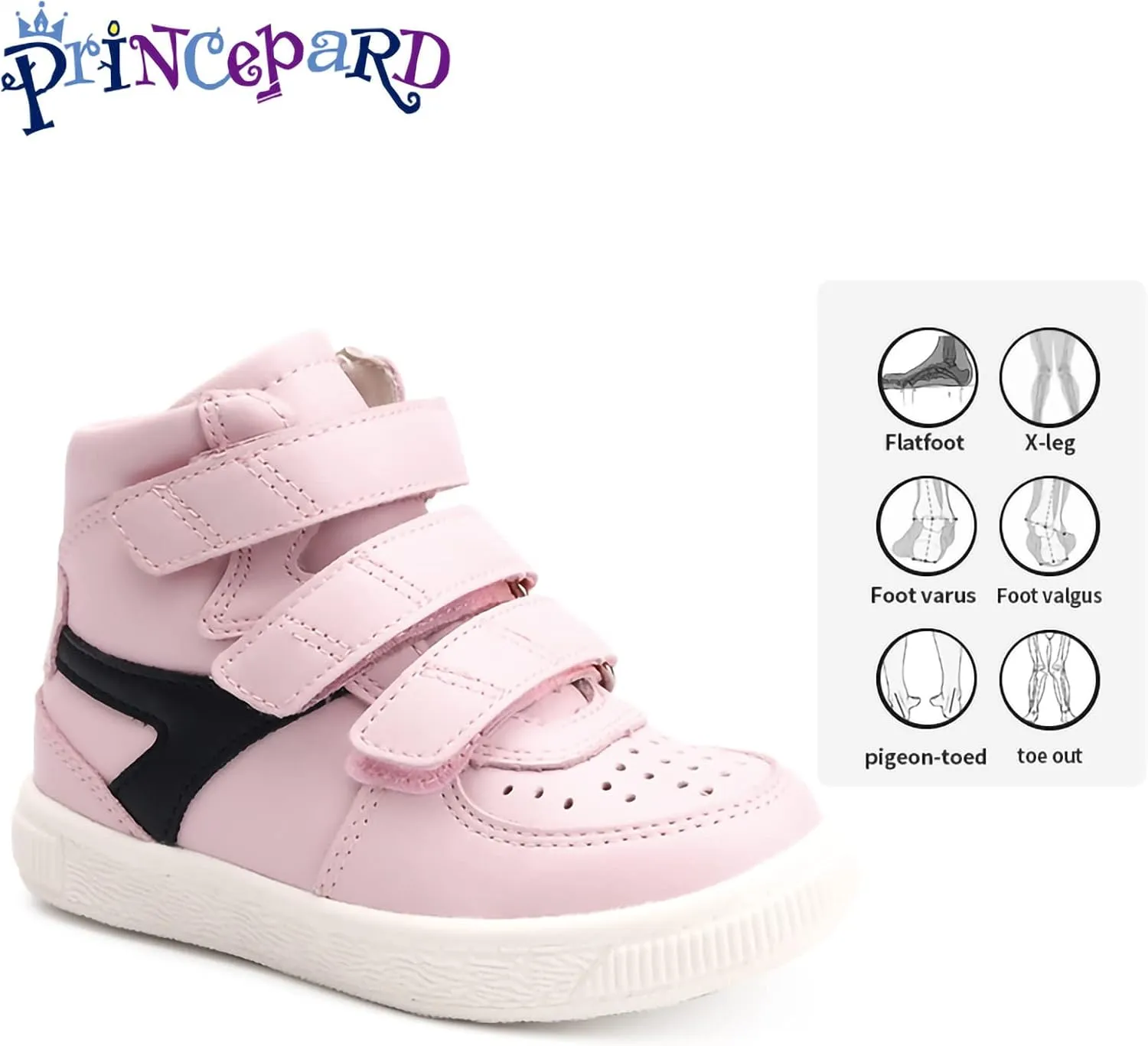 Orthopedic Shoes for Kids, Toddlers High Top Corrective Sneakers with Arch & Ankle Support for Girls and Boys to Correct Foot Problems