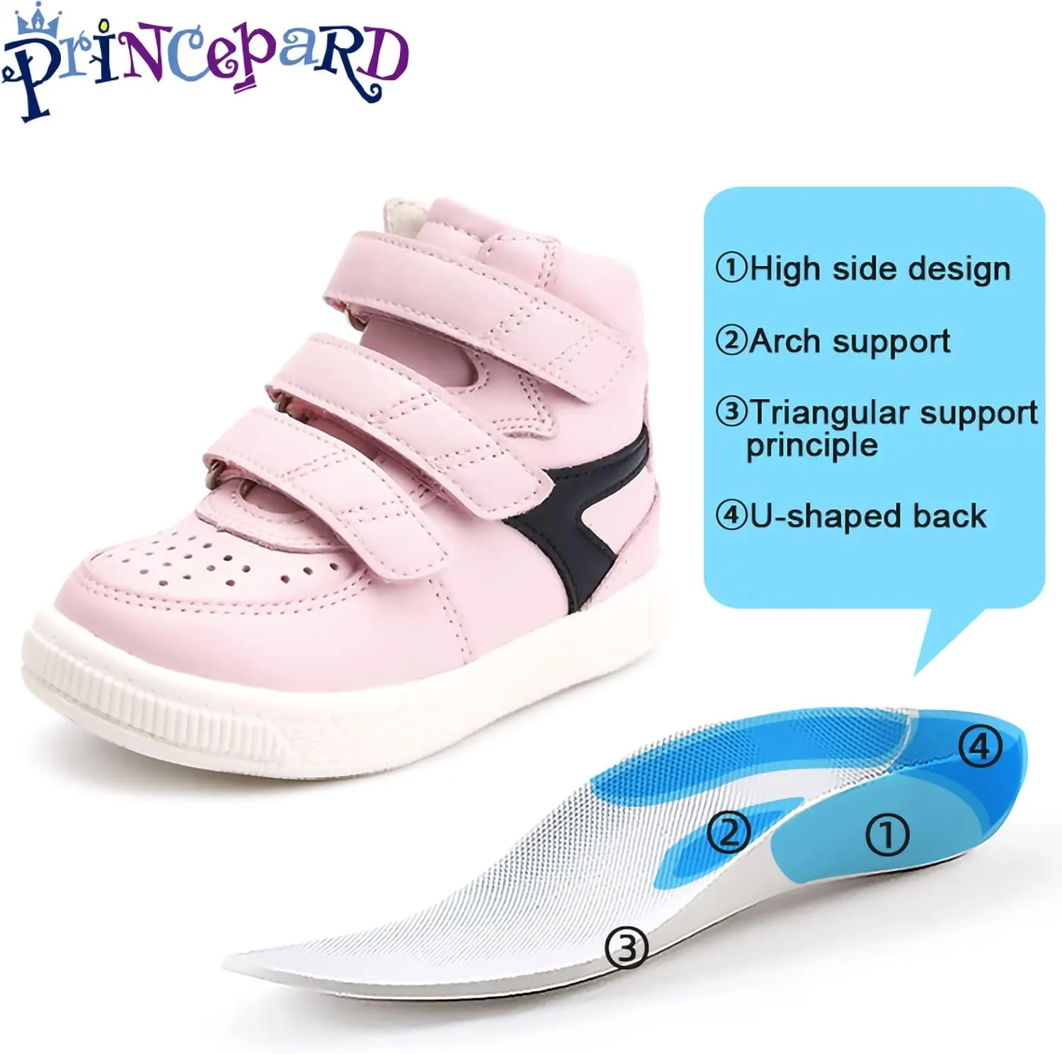 Orthopedic Shoes for Kids, Toddlers High Top Corrective Sneakers with Arch & Ankle Support for Girls and Boys to Correct Foot Problems
