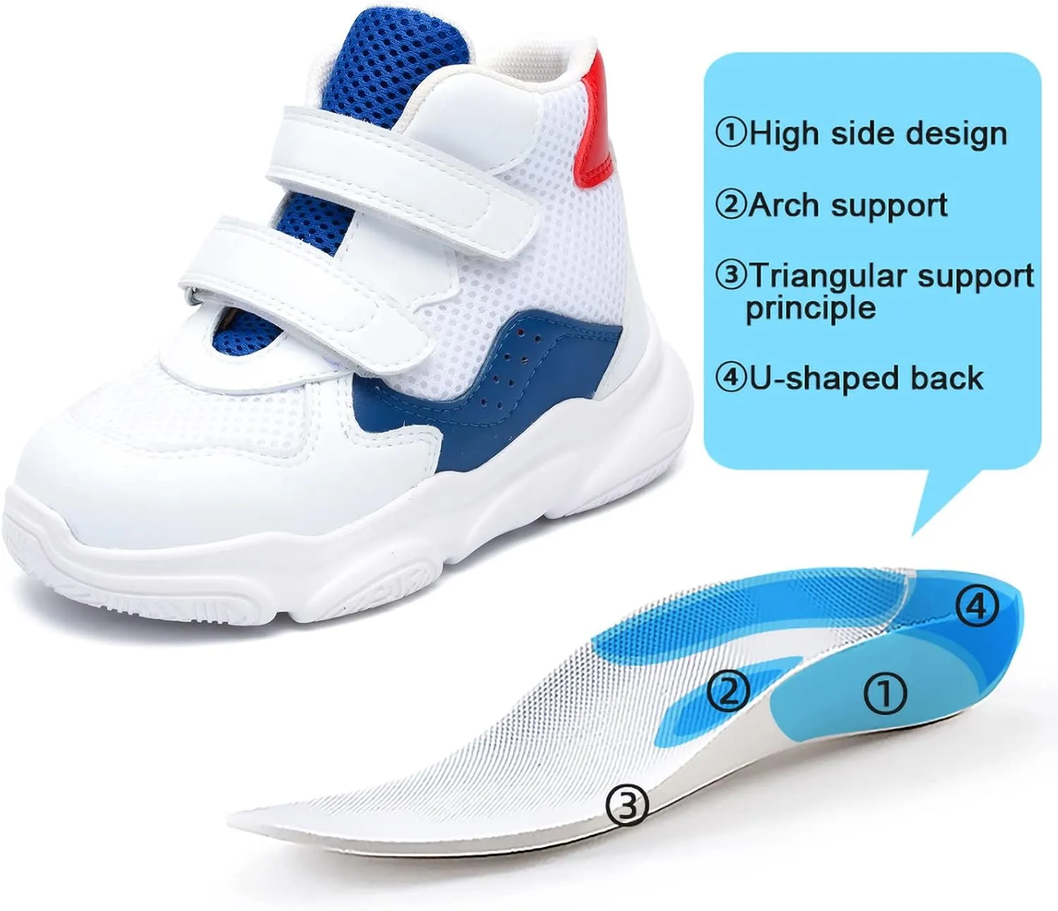 Orthopedic Shoes for Toddlers and Kids,Lightweight and Breathable Sneakers with Arch and Ankle Support,Non-Slip Soles
