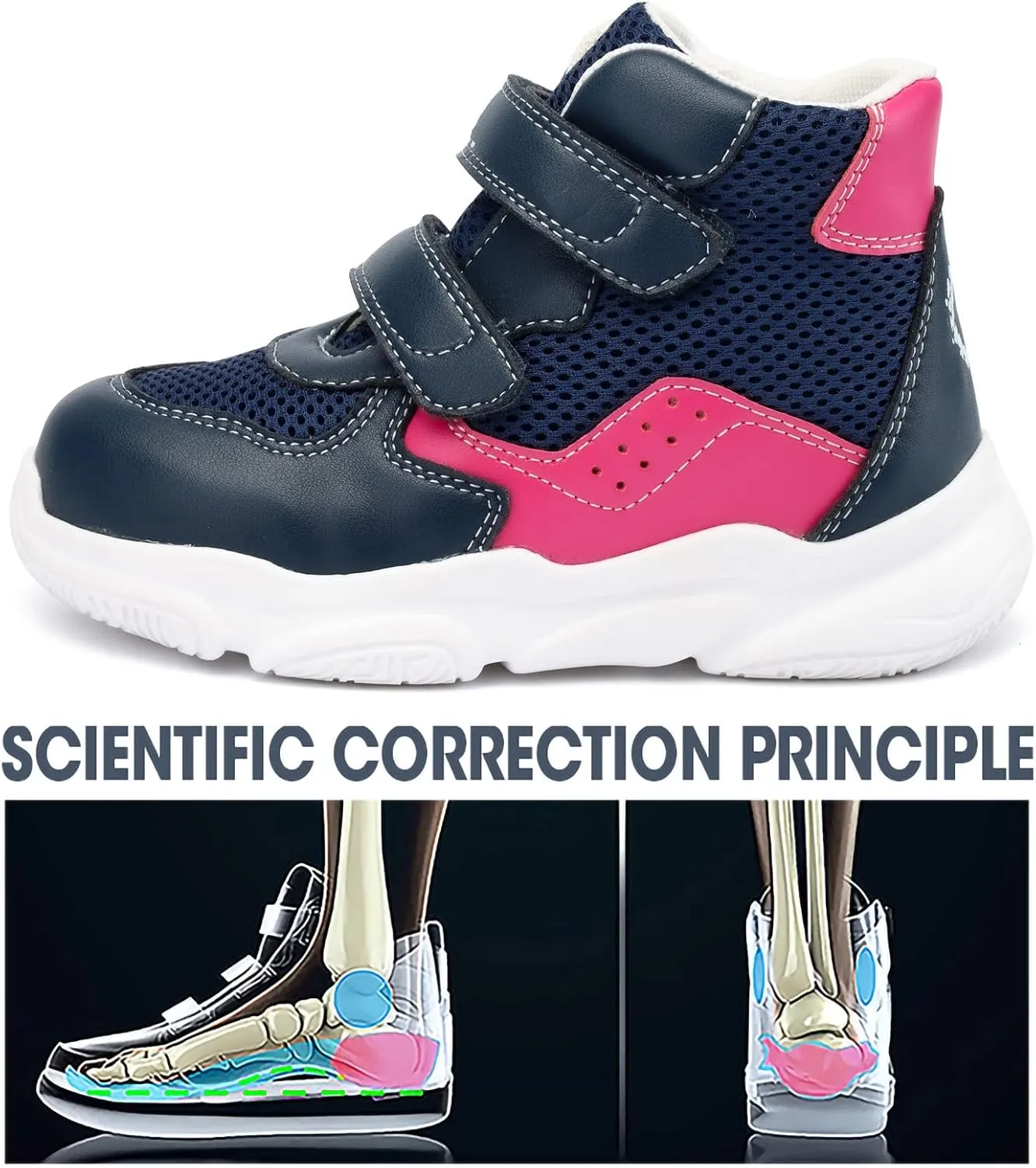 Orthopedic Shoes for Toddlers and Kids,Lightweight and Breathable Sneakers with Arch and Ankle Support,Non-Slip Soles