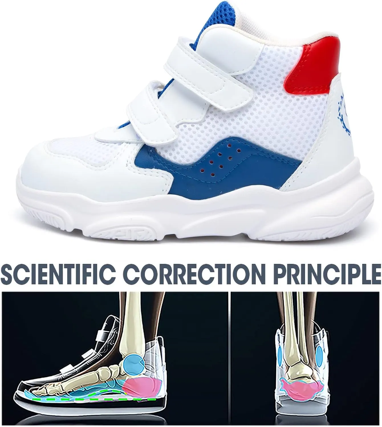 Orthopedic Shoes for Toddlers and Kids,Lightweight and Breathable Sneakers with Arch and Ankle Support,Non-Slip Soles