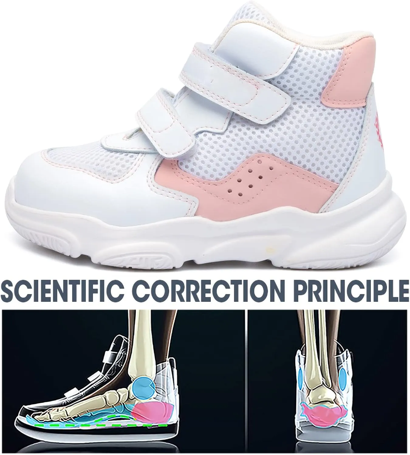 Orthopedic Shoes for Toddlers and Kids,Lightweight and Breathable Sneakers with Arch and Ankle Support,Non-Slip Soles