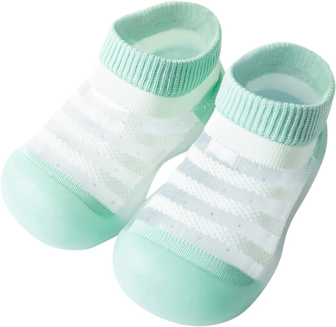 POLG Baby Boy Girl Striped Non-Skid Indoor Slipper Infant Breathable Soft Sole Elastic Socks Shoes Rubber Shoes Protect