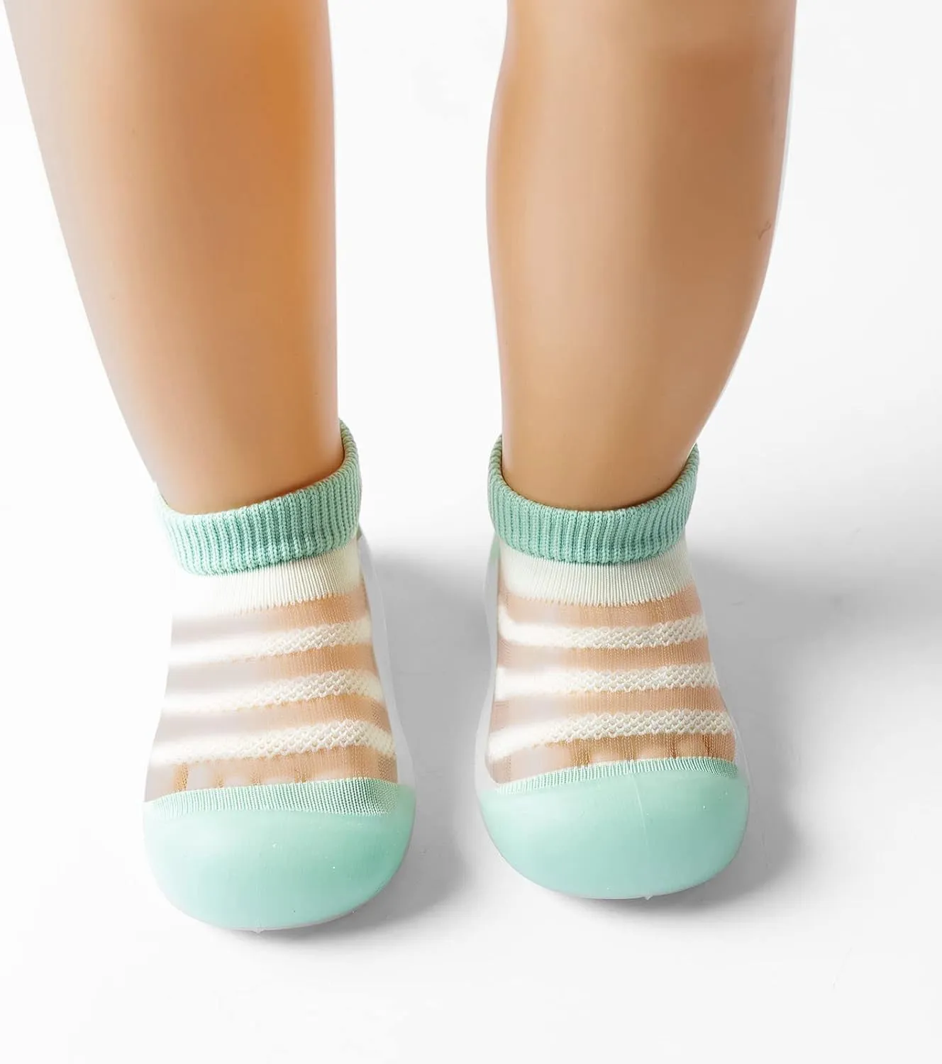 POLG Baby Boy Girl Striped Non-Skid Indoor Slipper Infant Breathable Soft Sole Elastic Socks Shoes Rubber Shoes Protect