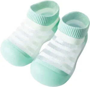 POLG Baby Boy Girl Striped Non-Skid Indoor Slipper Infant Breathable Soft Sole Elastic Socks Shoes Rubber Shoes Protect