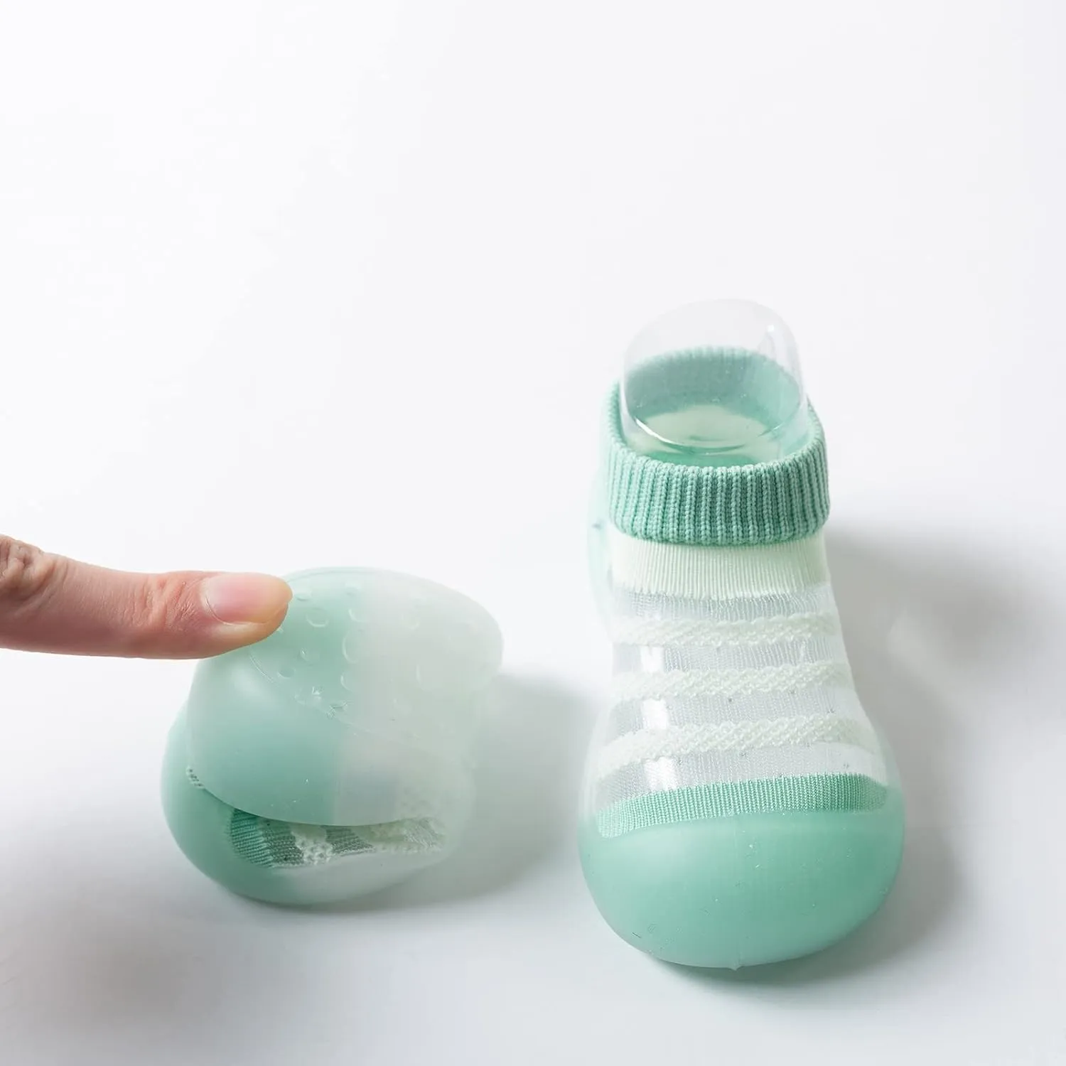 POLG Baby Boy Girl Striped Non-Skid Indoor Slipper Infant Breathable Soft Sole Elastic Socks Shoes Rubber Shoes Protect