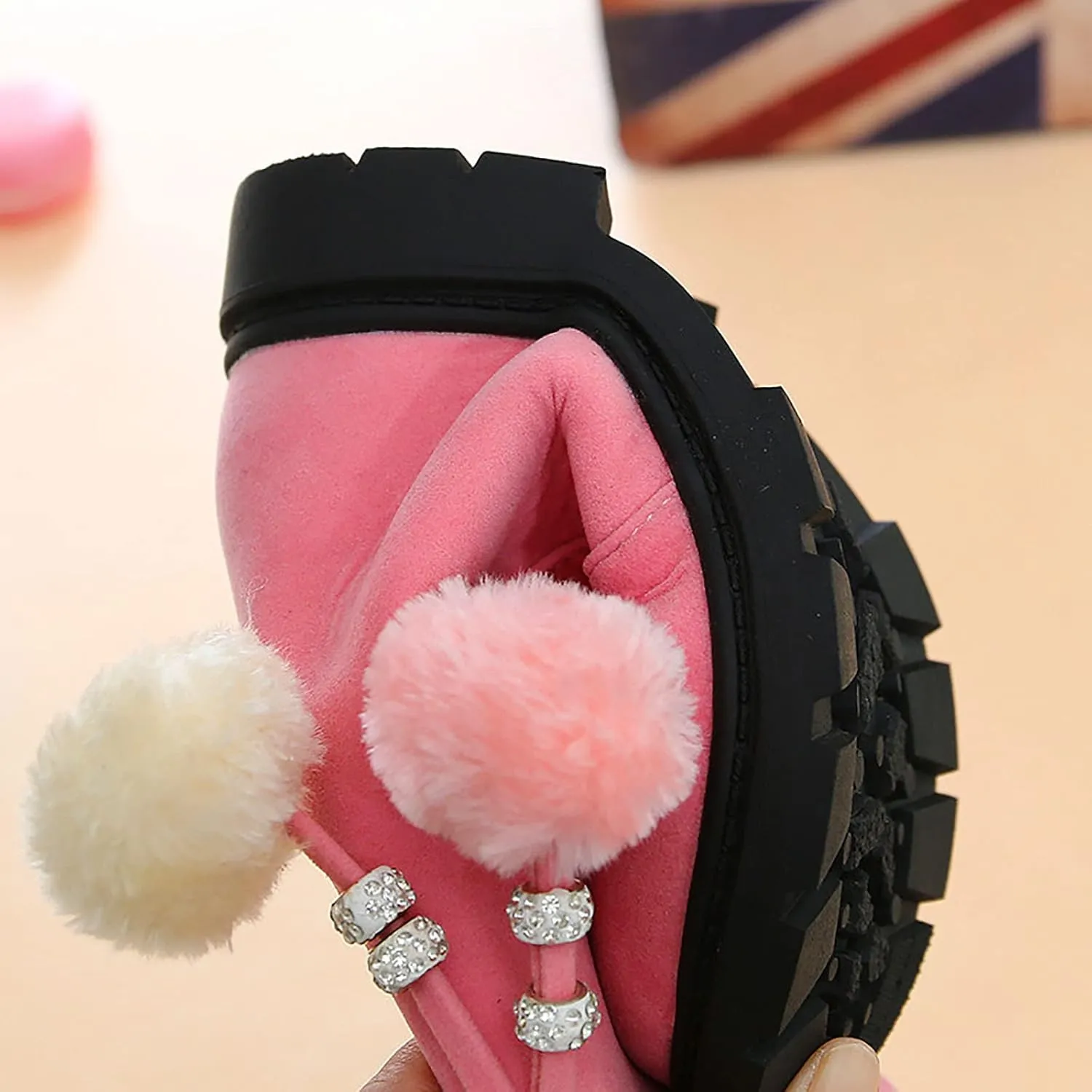 POLG Kids Boots Winter Warm Snow Newborn Girl Shoes Soft Sole Anti-Slip Prewalker Infant Toddler Cute Booties