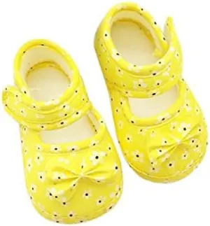 POLG Newborn Kids Baby Bowknot Printing Cloth Shoes Soft Sole Shoes Toddler Crib First Walker Shoes