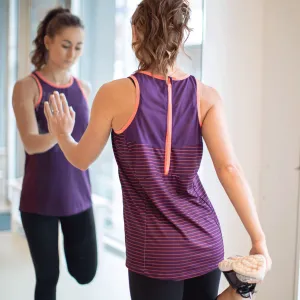 Purple Stripes Biker Unleashed Tank