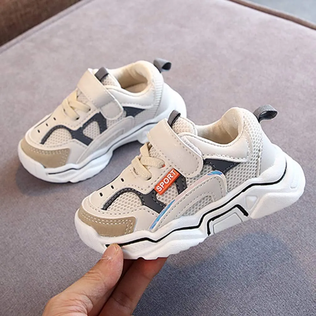 Running Shoes for Boys Toddler Infant Kids Baby Boys Girls Mesh Breathable Sport Running Shoes (White, 18-24 Months)