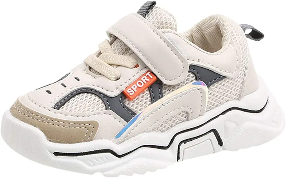 Running Shoes for Boys Toddler Infant Kids Baby Boys Girls Mesh Breathable Sport Running Shoes (White, 18-24 Months)