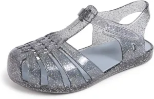 Sawimlgy Toddler Girls Jelly Sandals Summer Beach Closed Toe Crystal Princess Dress Flat Little Kid T-strap Rubber Sole Shoe
