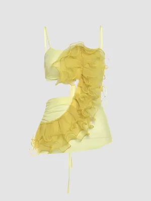 Sexy Mesh Patchwork Hollow Out Camisole Top