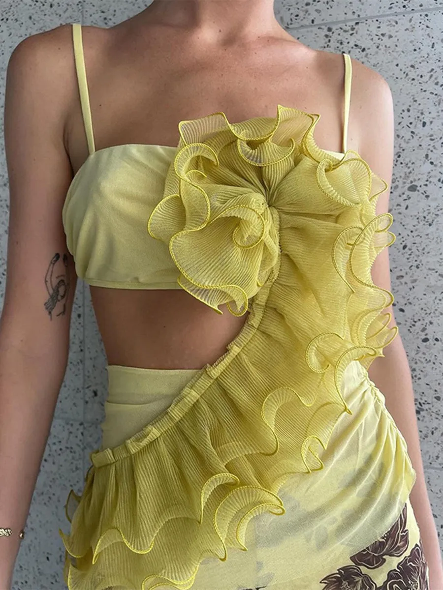 Sexy Mesh Patchwork Hollow Out Camisole Top