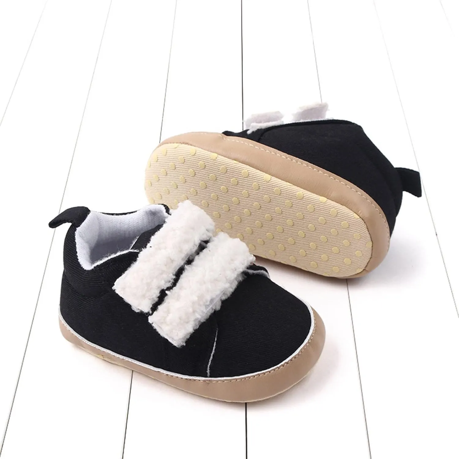 sfdgfhyf Kids Soft Sole Shoes Spring Children and Infants Toddler Shoes Boys and Girls Floor Sports Shoes Soft (Black, 4 Infant)