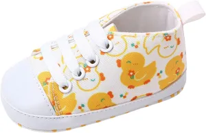 sfdgfhyf Summer Children Round Toe Shoes Infant Toddler Shoes Boys And Girls Sports Canvas Cute Cartoon Pattern Lace Up