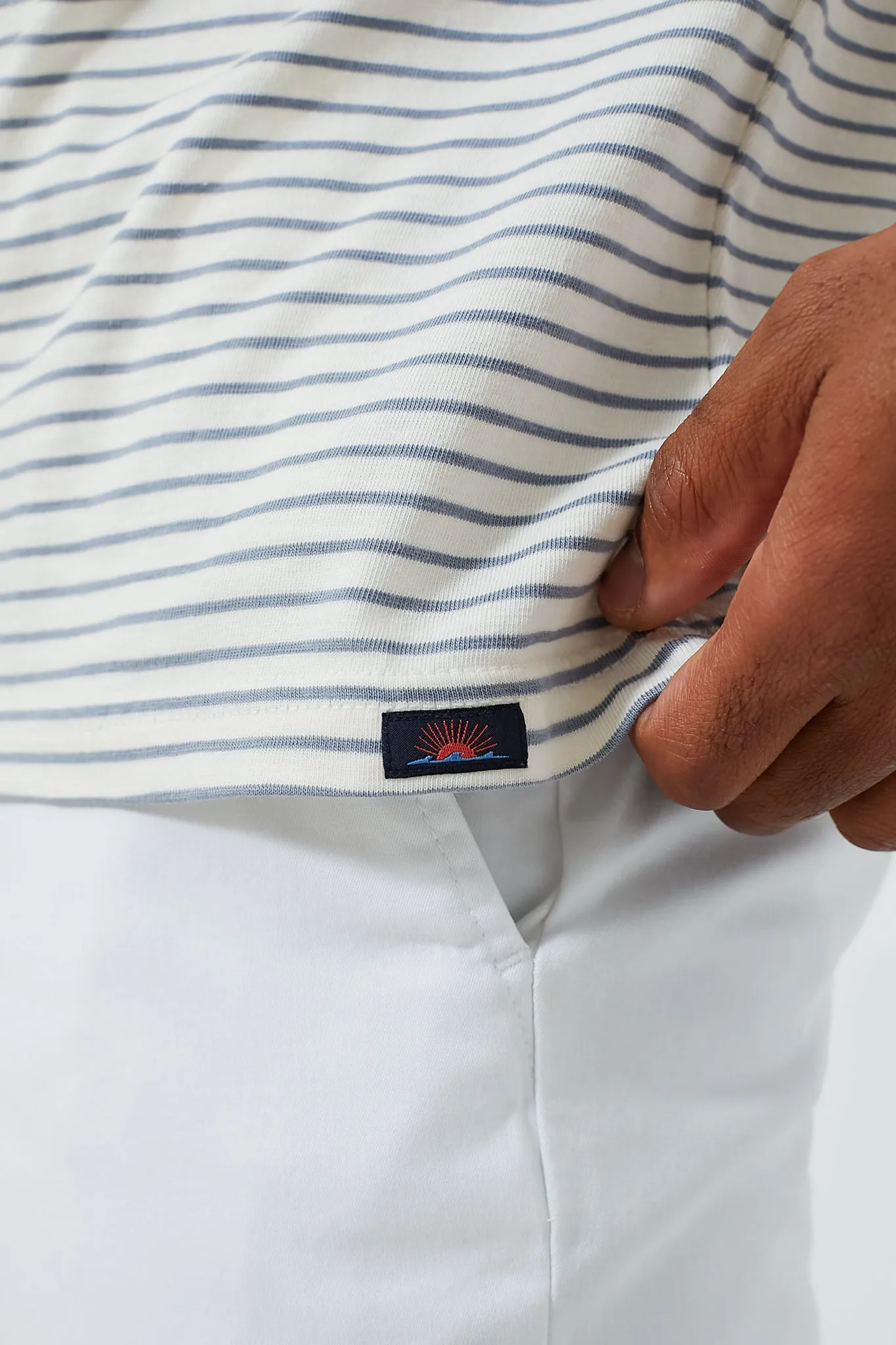 Shell Flint Stripe Short Sleeve Sunwashed Henley