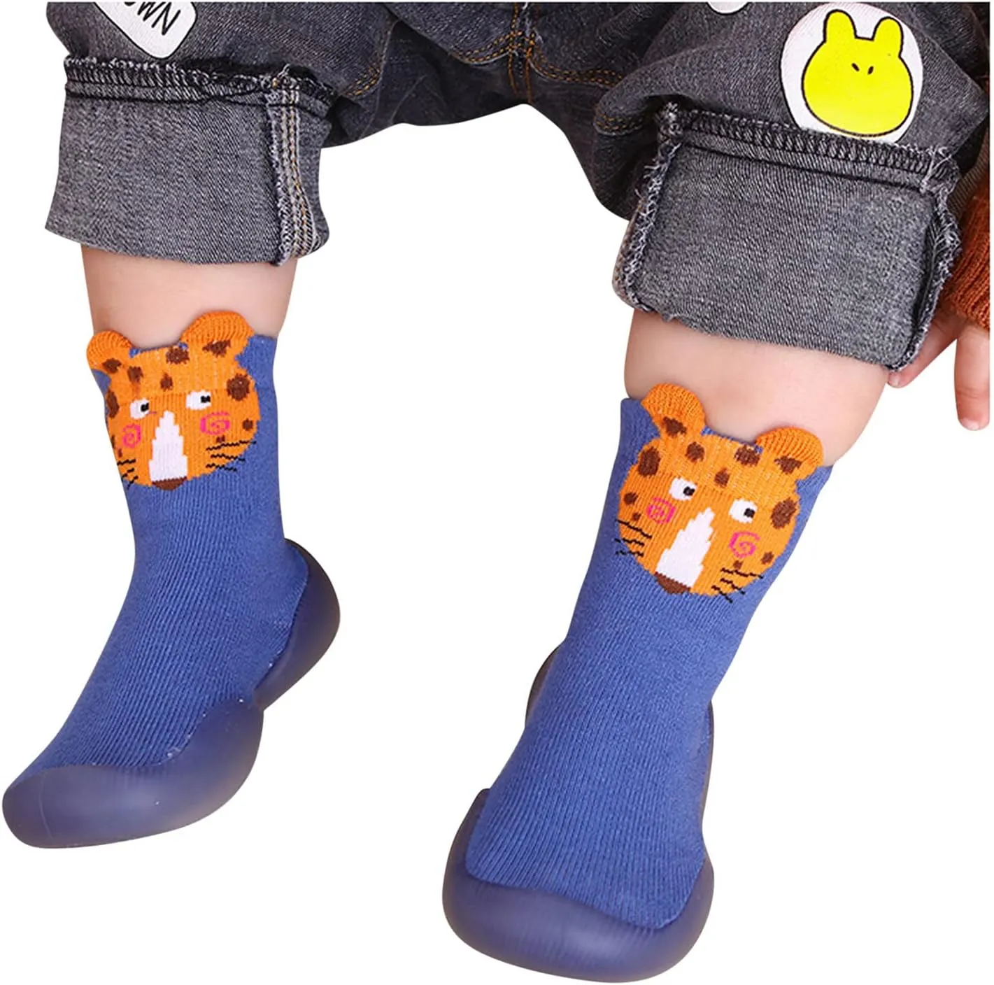 Size 1 Slippers for Boys Toddler Baby Boys Girls Solid Warm Knit Soft Sole Rubber Shoes Youth Cleats Size 2