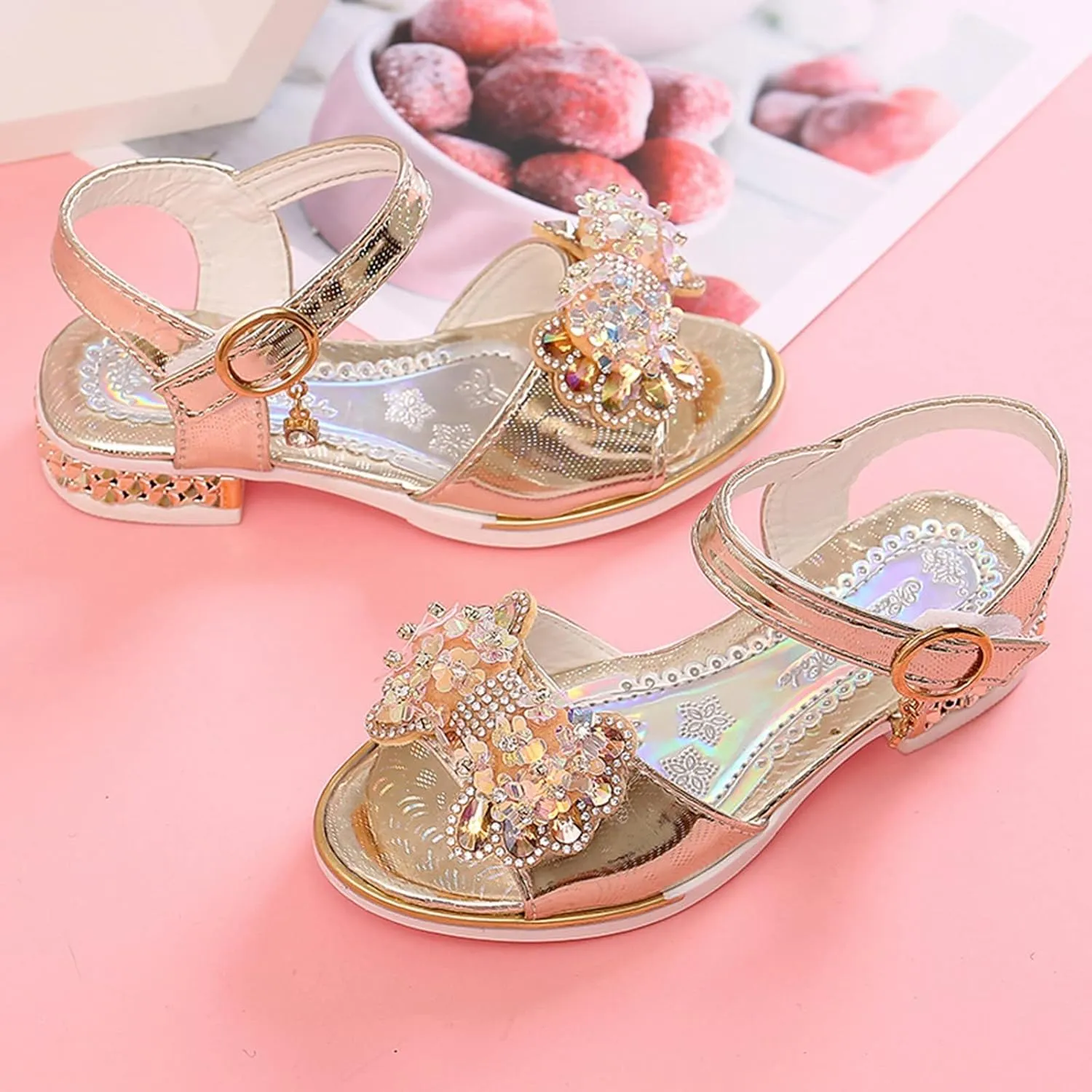 Size 3 Baby Girl Shoes Thick Soles With Butterfly Sandals Summer Open Toe Student Dance Newborn Booties for Girls