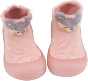 Slippers Infant Cozy Ankle Booties Non-Skid Slipper Shoes with Rubber Sole Soft Running Shoes for Infant Boys Girls