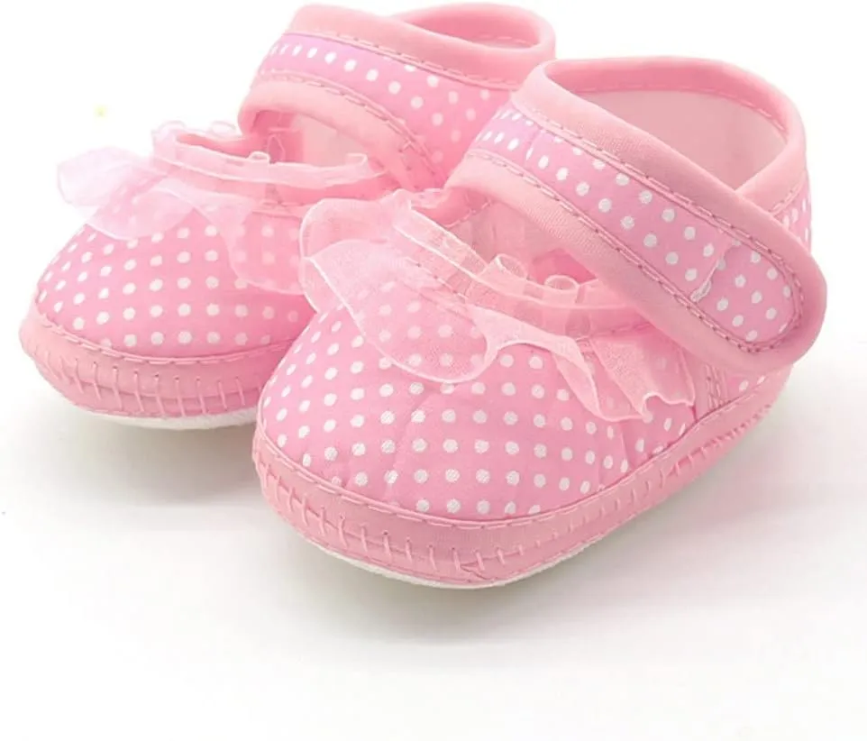 Sneakers for Girls Soft Girls Warm Sole Prewalker Baby Shoes Infant Casual Lace Dot Flats Baby Shoes Baby Sneakers