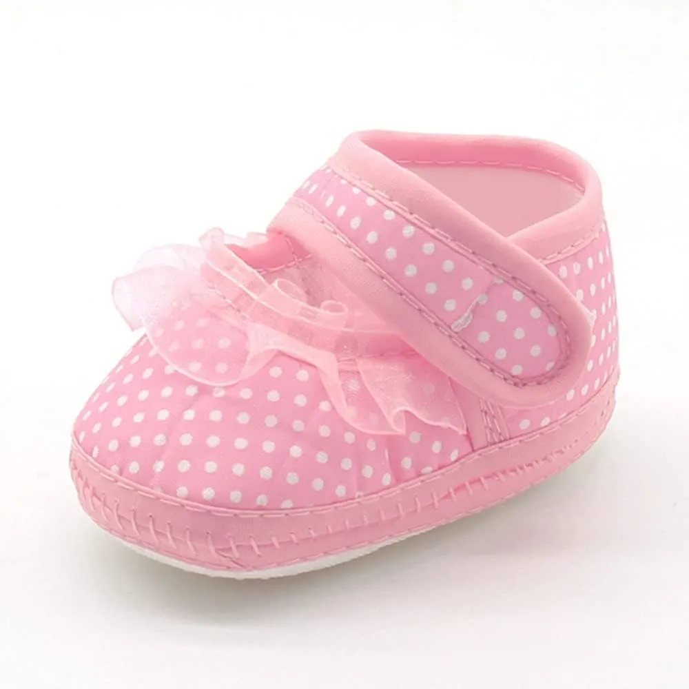 Sneakers for Girls Soft Girls Warm Sole Prewalker Baby Shoes Infant Casual Lace Dot Flats Baby Shoes Baby Sneakers