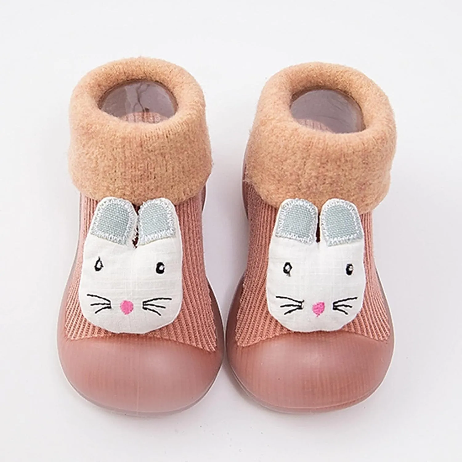 Soft Rubber Baby Sock Shoes Toddler Non-Skid Slipper with Rubber Soft Sole Shoes Slip on Sneakers Protect Toes Shoes