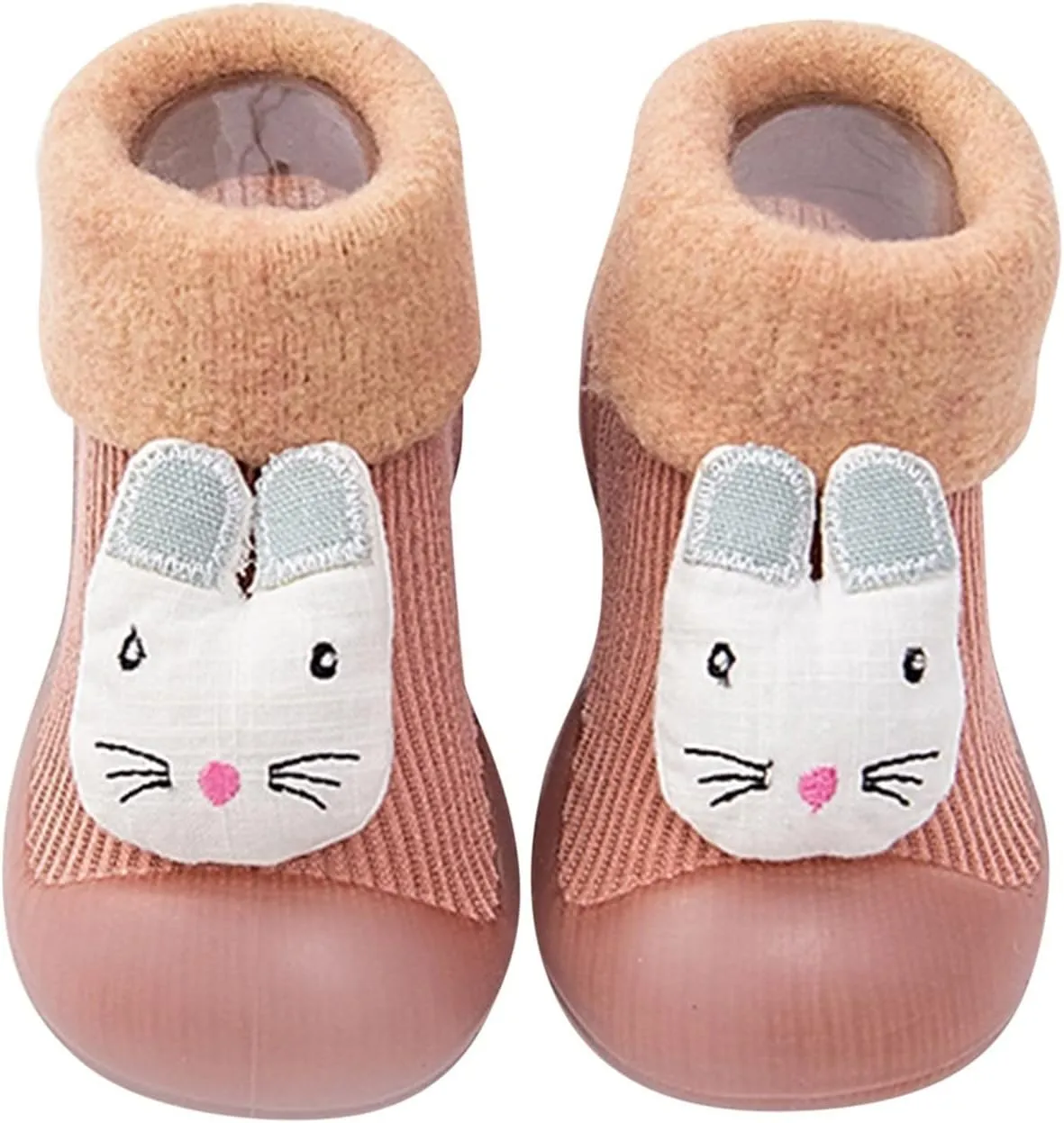 Soft Rubber Baby Sock Shoes Toddler Non-Skid Slipper with Rubber Soft Sole Shoes Slip on Sneakers Protect Toes Shoes